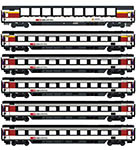 095-LS97031AC - H0 - 6er Set Personenwagen SBB, Ep.VI, EC8/9, AC